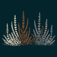 A group of plants on a dark background vector