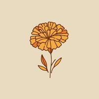 A flower is shown in a simple line drawing vector