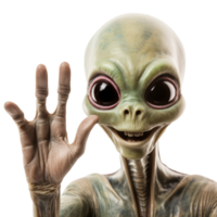un simpático extraterrestre personaje con grande ojos y un verde tez png