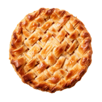 A beautifully baked lattice-top pie on a transparent background png