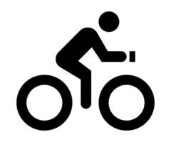 Man on bicycle icon isolated on white background. black icon. vector