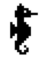 cute seahorses. Pixel art line icon. monochrome retro art. fun design. vector