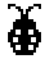 hand drawn bug icon in pixel art. retro cartoon style. vector