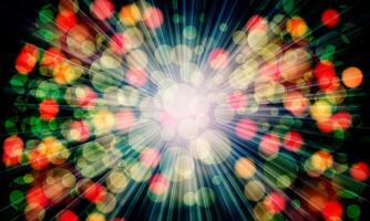 light burst pattern bright background. Radial soft rays with blur colorful bubbles. vector