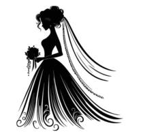 Silhouette of a Classy Bride vector