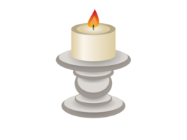 Isolated gradient light candle with fire flame icon png