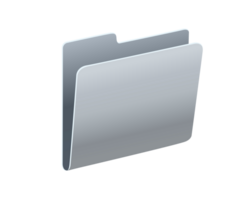 Classic gradient grey computer file folder icon with document png