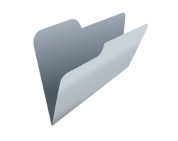 classic gradient grey computer empty file folder icon with document png