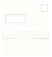 Blank enveolope with window and stamp border with both front and back sides png