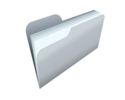 Classic gradient grey computer empty file folder icon with document png