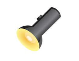 A grey and black flashlight device icon with switch button icon png