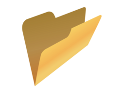 Classic gradient yellow computer empty file folder icon with document png