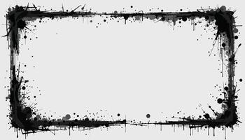 Graffiti Stencil Frames Set Paint Splash Grunge Texture Borders in Black and White Flat Style vector