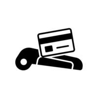 Transaction icon by swiping a credit card to the EDC machine vector