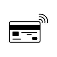 Icon of contactless payment with credit card using NFC vector
