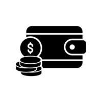 Wallet and coin icon for financial storage vector