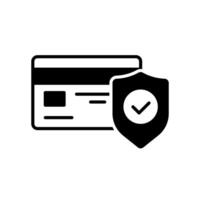 Secure payment icon with credit card and shield vector