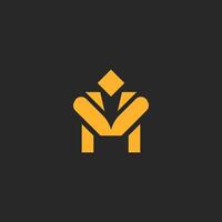 Abstract MV logo design with people icon for business vector