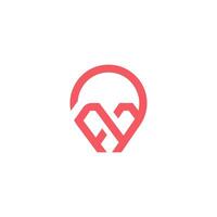 Letter F logo with Point, location, gps icon logo design template, w logo design vector