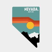 sticker of Nevada national park with a simple design vector