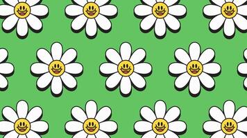 Smiley daisy pattern background illustration vector