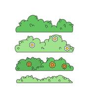 A set of four different types of grass and flowers vector
