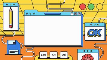 Retro Computer Interface vector