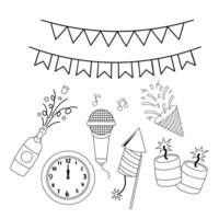 new year's eve elements collection icons for web Set of new year party vector