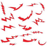 Set of lightning flash icon vector