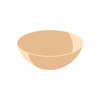 Simple Flat Design of an Empty Dishware Bowl Ideal for Modern Graphic Projects vector