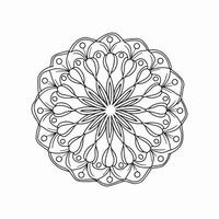 a coloring page with a circular design vector