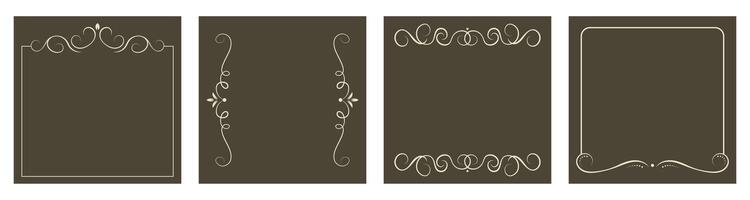 Set of decorative vintage frame or border with copy space. Templates for covers, invitations, menu. layouts collection in retro colors vector