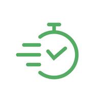 Time icon. Fast time icon. Outline clock icon on a white background. vector