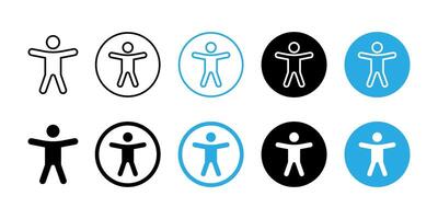 Accessibility icon set. Universal access symbol. Blind disability people or visually impaired access the web button. vector