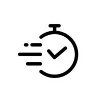 Time icon design. Fast time icon. Deadline icon. Task time icon outline style design. vector