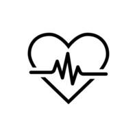 Heart pulse logo template. Heart pulse icon line art design. Heart icon design vector