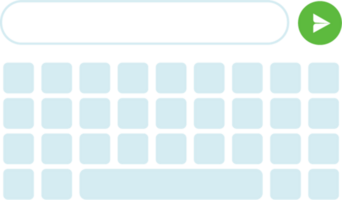A keyboard with a green arrow pointing to the left png