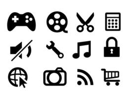 Web icon. Game, music, sound, scissor, lock, camera, web, wifi, wrench, cart icon.Various type trendy and popular icon vector
