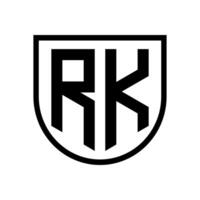 RK letter logo. with a unique monogram design style and letter concept vector