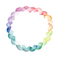 Abstract Rainbow Color Block Circular Design png