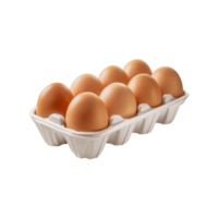 Fresh eggs tray on transparent background png