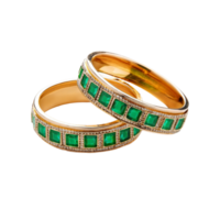 Green diamond pair of bangles on transparent background png