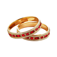 Red diamond pair of bangles on transparent background png