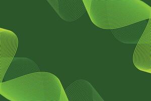 green line wave template background vector