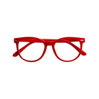 Red frame eyeglass on transparent background png