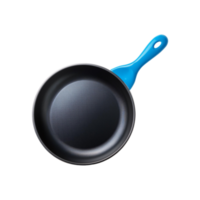Skyblue handle fry pan on transparent background png