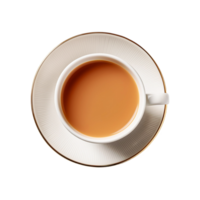 Top view of milk tea on transparent background png