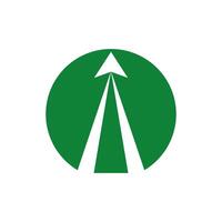 road logo and upward arrow with circle shape vector