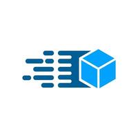 simple box and speed logo design vector