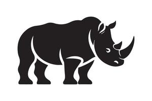 A rhino is standing in front of a white background vector
